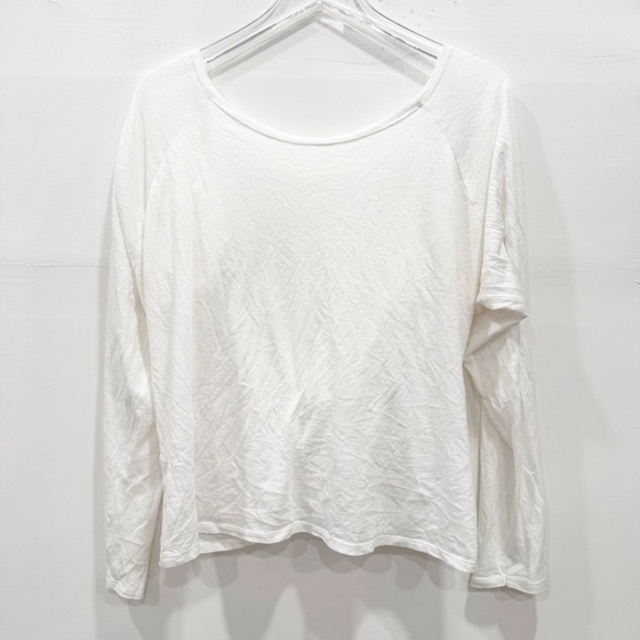 Fabletics Switch Back Tee Twist Back White Long Sleeve XL Athleisure Yoga - Picture 5 of 5